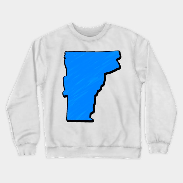 Bright Blue Vermont Outline Crewneck Sweatshirt by Mookle